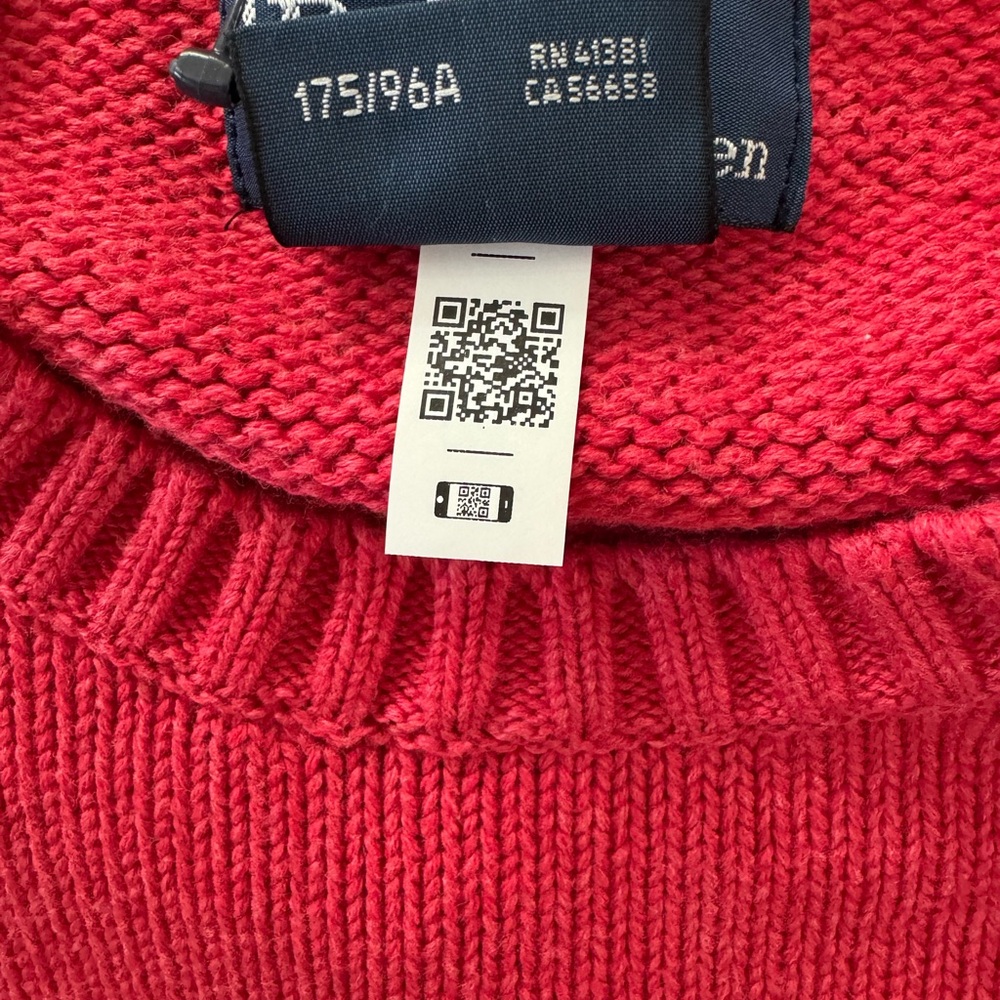 NWT Unisex Ralph Lauren Red Crewneck Sweater with American Flag Size M - Picture 5 of 7